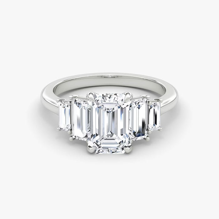 Platinum Set with Genuine 12.5ct Rectangular  Diamonds
